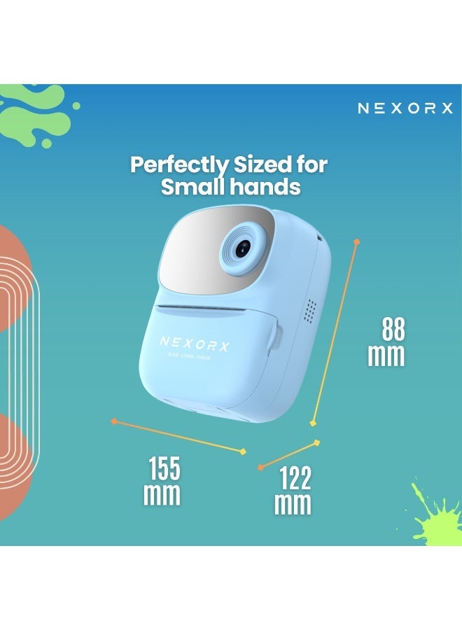 NEXORX Kids Camera with Instant Print – Dual HD Lens, 2.4" IPS Screen, 500x Thermal Printing, 1080P Video, Fun Filters & Frames, Built-in Games, MP3, 800mAh Rechargeable Battery, Includes 57mm Ink-Free Print Rolls - Image 2